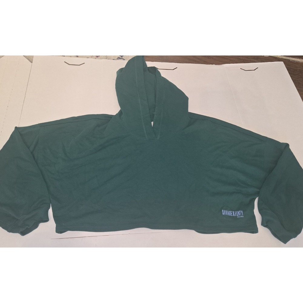 Savage x Fenty Cropped Hoodie 3x Green
